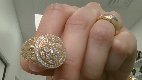 Anillos de hombre Fancy roseta with zirconia 10k Zirconia Size Size 10.5 Weight 10.9g