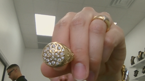 Anillos de hombre Fancy roseta with zirconia 10k Zirconia Size Size 12 Weight 9.8g