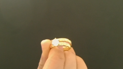 Anillos de compromiso Mujer Fancy doble con zirconia 10k Zirconia small and big solitario Size Size 8 Weight 3.92g