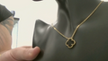 Cadenas finitas de mujer Fancy with black trebol 10k Black Stone Size Ajustable Weight 3.62g