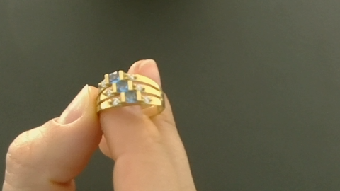 Anillos de mujer Fancy 10k Blue stone medium Size Size 7 Weight 3.17g