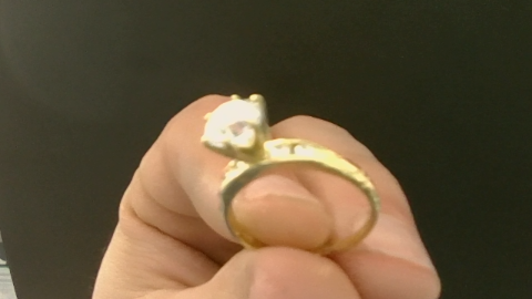 Anillos de compromiso Mujer Fancy Sencillo con piedra and zirconia 10k Zirconia small and big solitario Size Size 7 Weight 2.43g