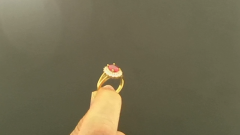 Anillos de mujer Princesa Diana 10k Red medium circle Size Size 7 Weight 3.4g