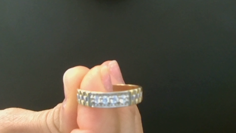 Anillos de compromiso Hombre Fancy alianza with zirconia 2 tonos 10k Zirconia Size Size 10 Weight 2.25g