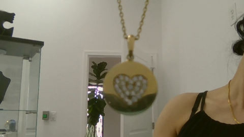 Cadenitas finitas con dije Fancy with heart circle charm 10k Zirconia Size Ajustable