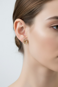 Pendientes círculos entrelazados con zirconia