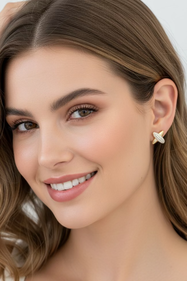 Pendientes cruces con zirconia