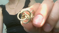 Aretes pegados mujer Fancy circulos juntos plain 10k Weight 2.28g
