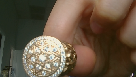 Anillos de hombre Fancy roseta with zirconia 10k Zirconia Weight 11.2g