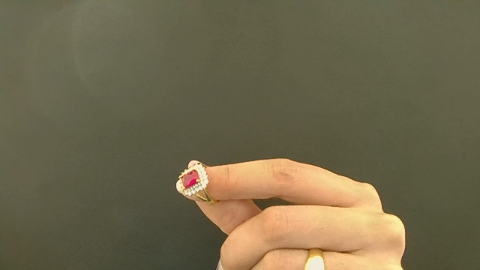 Anillos de mujer Princesa Diana 10k Red medium square Size size 7 Weight 3.8g