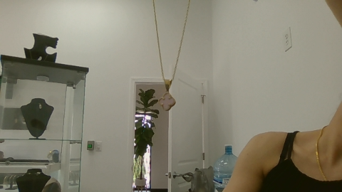 Cadenitas finitas con dije Fancy with flower charm 10k Pink Stone Size Ajustable Weight 2.30g
